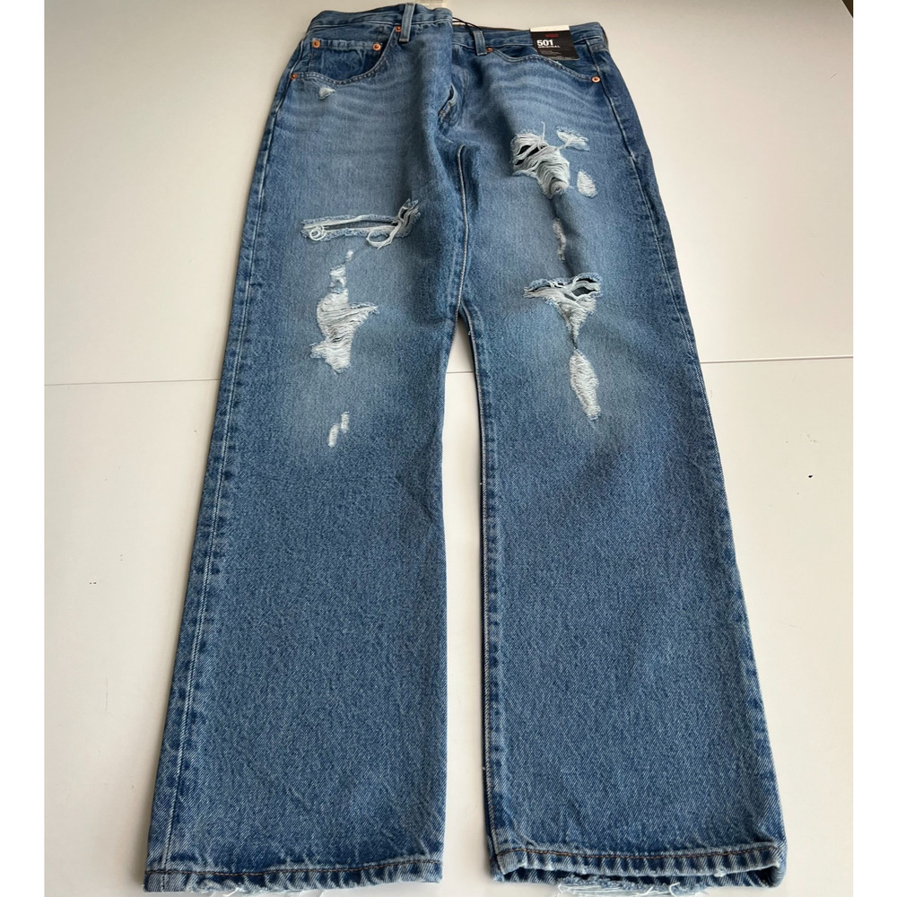 Levi's Premium Women 501 Original Fit Mid Rise Straight Leg Jeans W33xL30 Blue